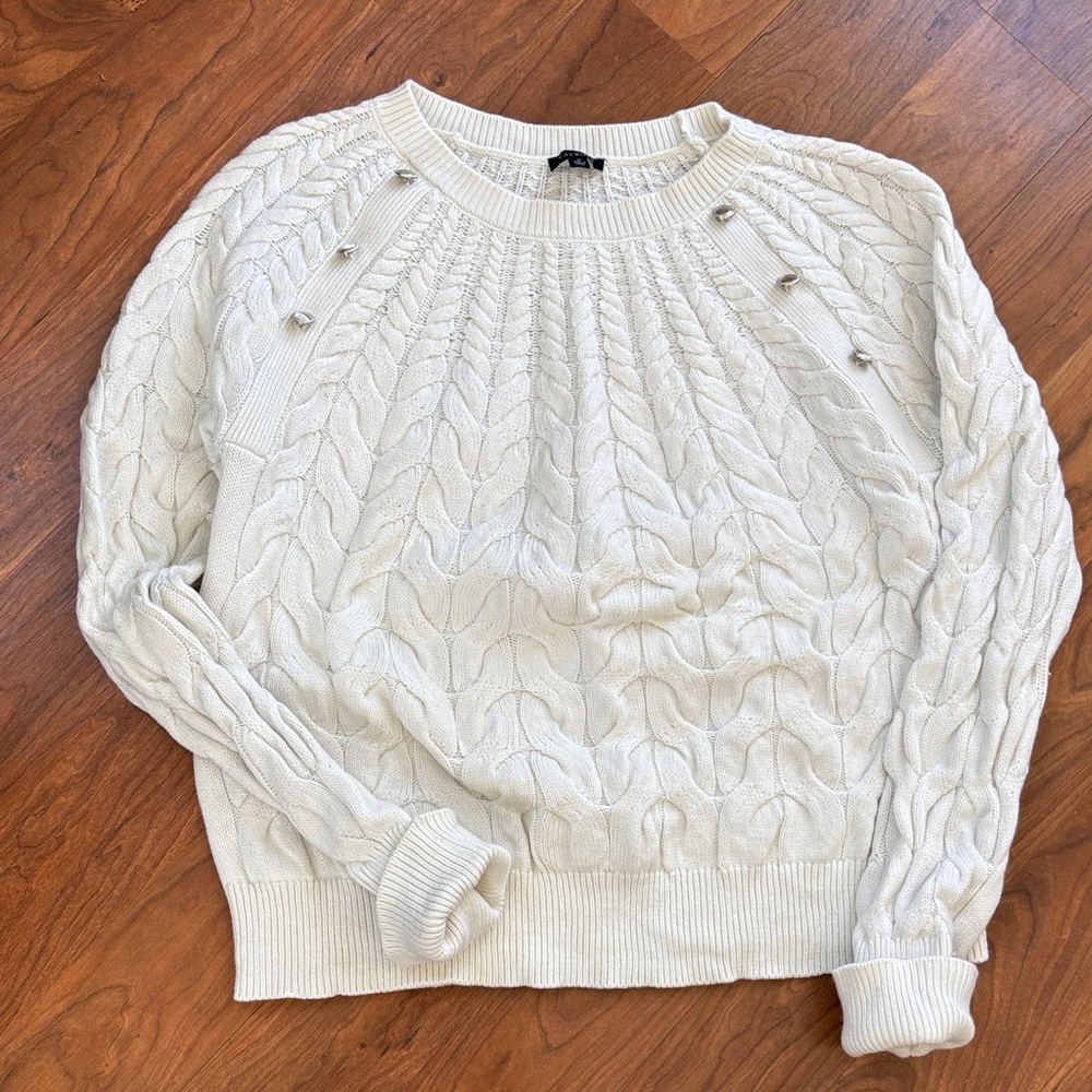 Talbots Ivory Cable Knit Sweater